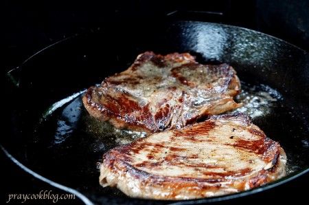 Panfrying steaks