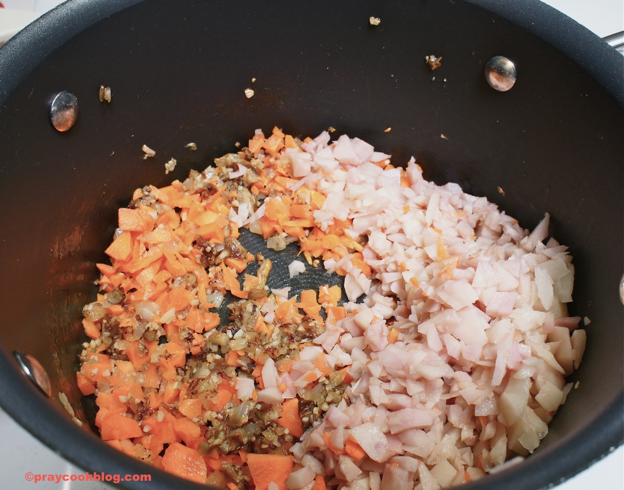 Hen of the Woods soup preperation