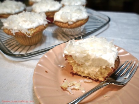 Spring Coconut Cupcakes