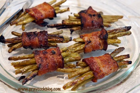 green bean bundle plated