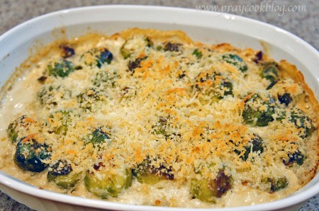baked au gratin sprouts