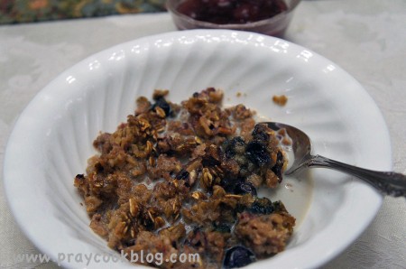 healthified baked oatmeal with milk