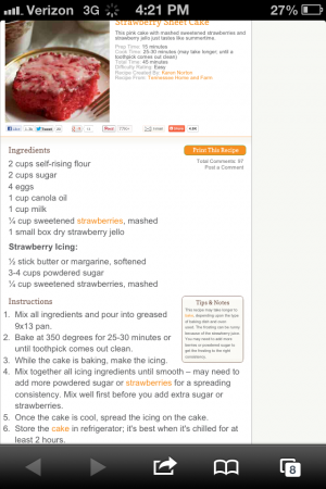 strawberry cake