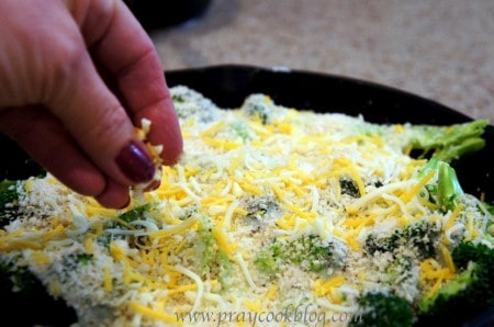 broc au gratin topping