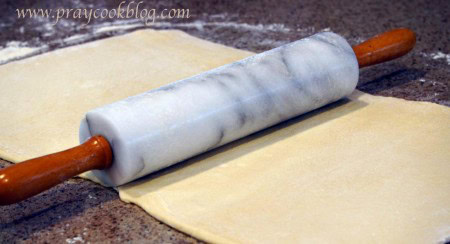 croissant dough rolling