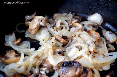 saute onions mushrooms