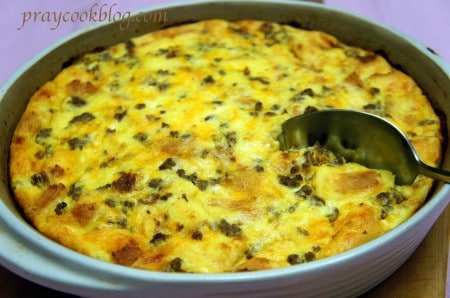 Overnight egg casserole tabled