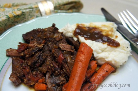 pot roast plated upclose