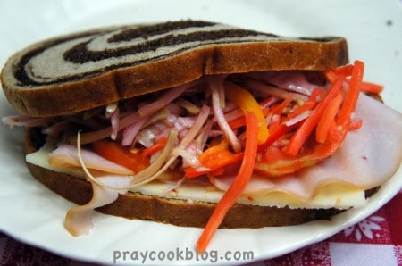 pickled slaw on rye