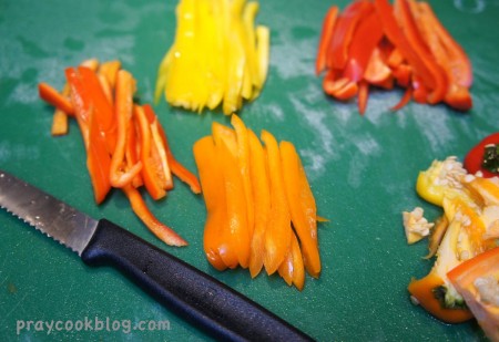 sliced peppers