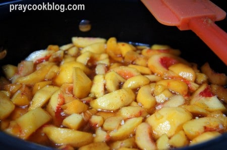 Peach Chutney cooking