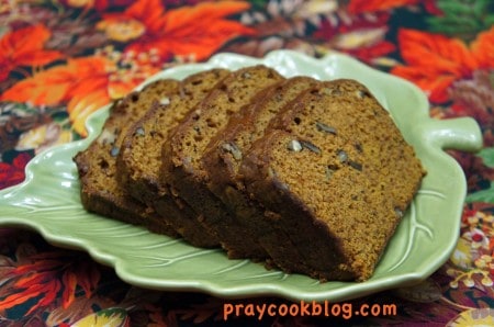 pumpkin bread sliced