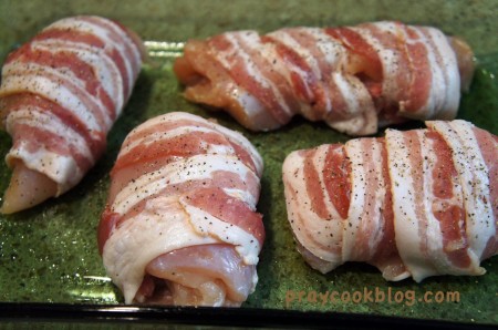 stuffed chicken bacon wrap