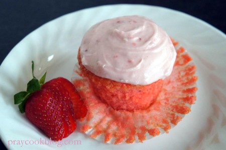 single strawberry cupcake