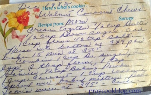 Abbey Coconut Chews Recipe Card