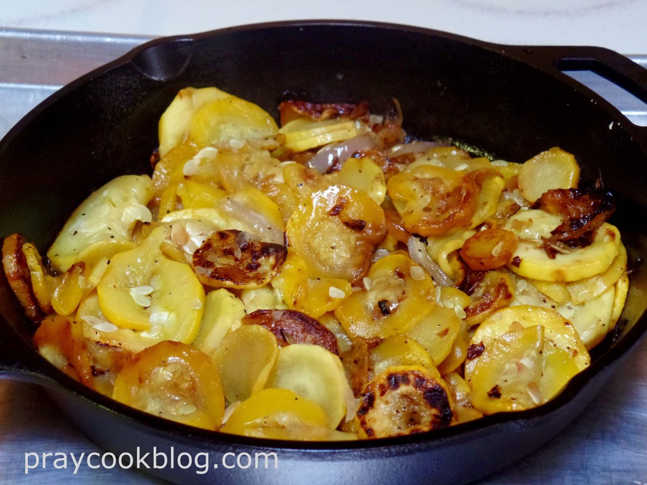 Got Squash? Fast and Easy Yellow Neck Squash Side Dish - Pray Cook Blog