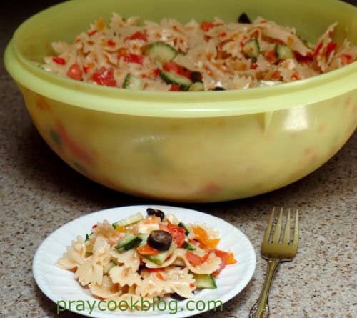 single plate pasta salad