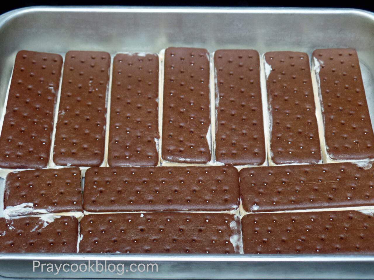 Layer of Ice cream sandwiches