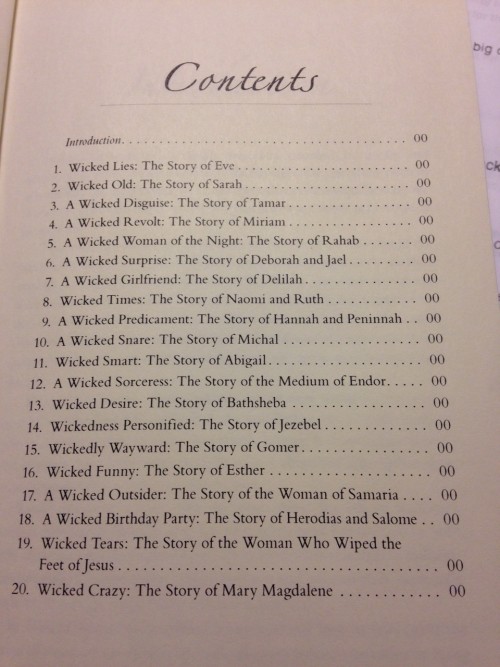 Wicked Women Contents page