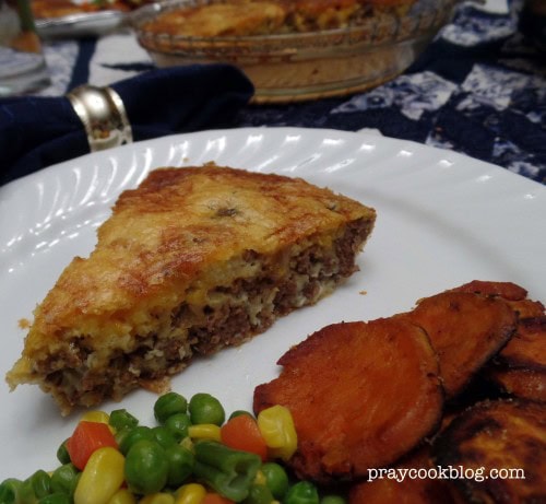 Cheeseburger Pie veggies plated