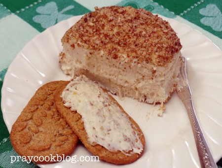 white chocolate cheese ball and crackers