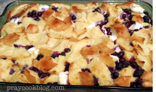 Blueberry Cream Baked French Toast