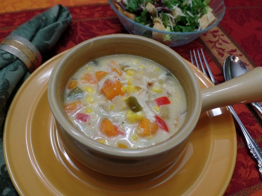 Chicken Sweet Potato Corn Chowder single Plated