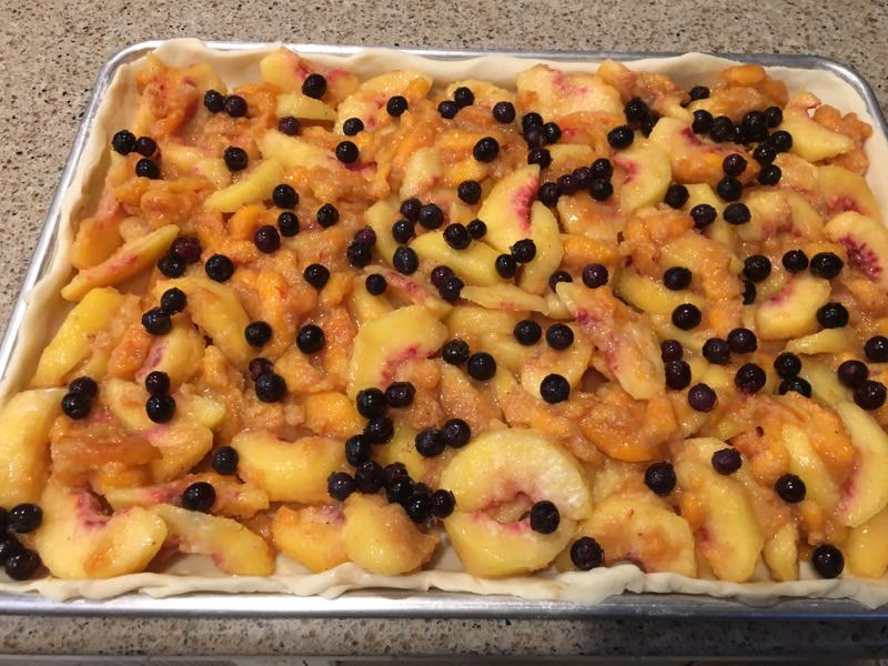 Peach and Blueberry Slab Pie