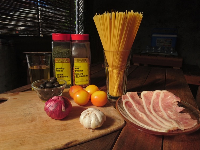 Bacon Puttanesca Ingredients