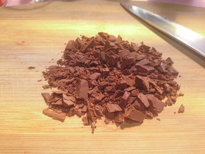 chopped dark chocolate