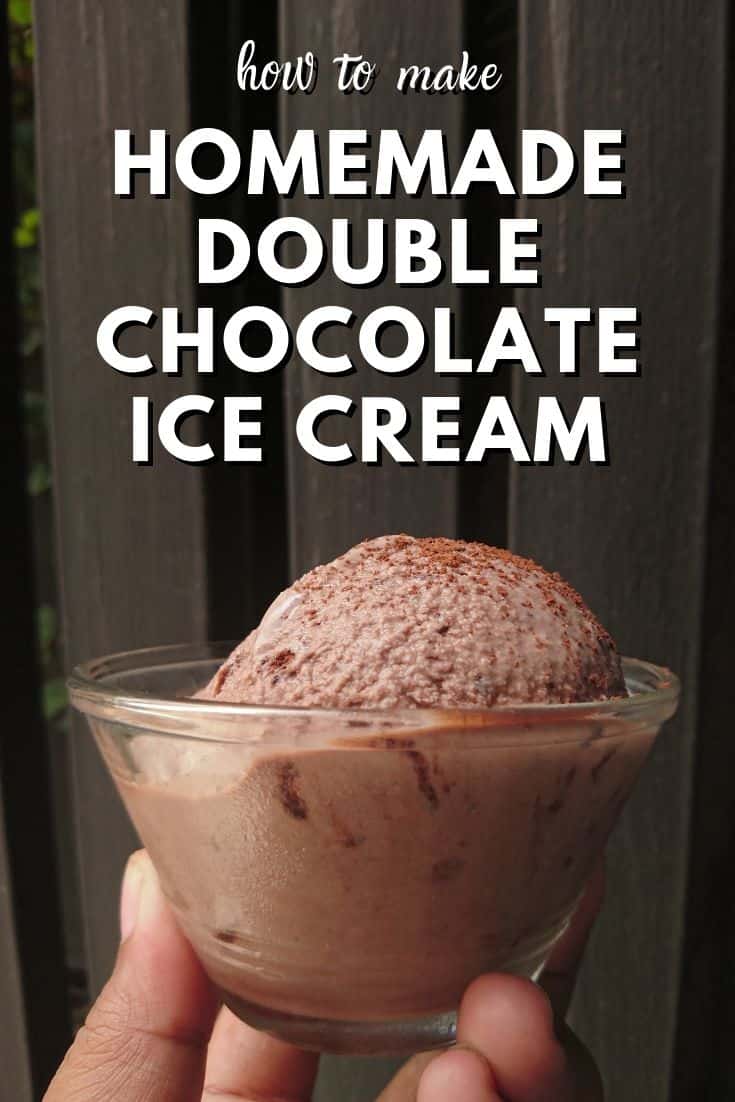 homemade double chocolate ice cream featured